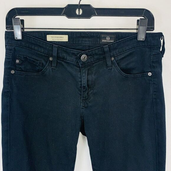Adriano Goldschmied Jeans The Stevie Slim Straight Leg Jeans Black Mid Rise 27 - Picture 3 of 11